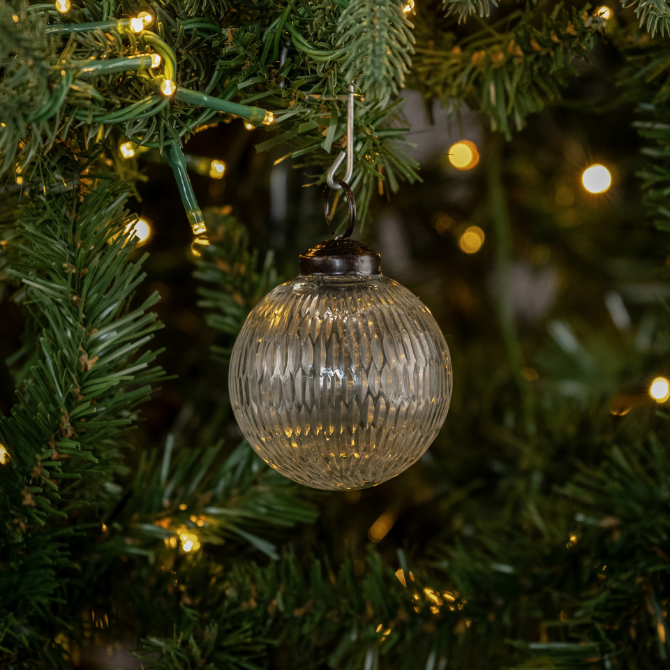 2.5" PITTED GLASS KUGEL ORNAMENT