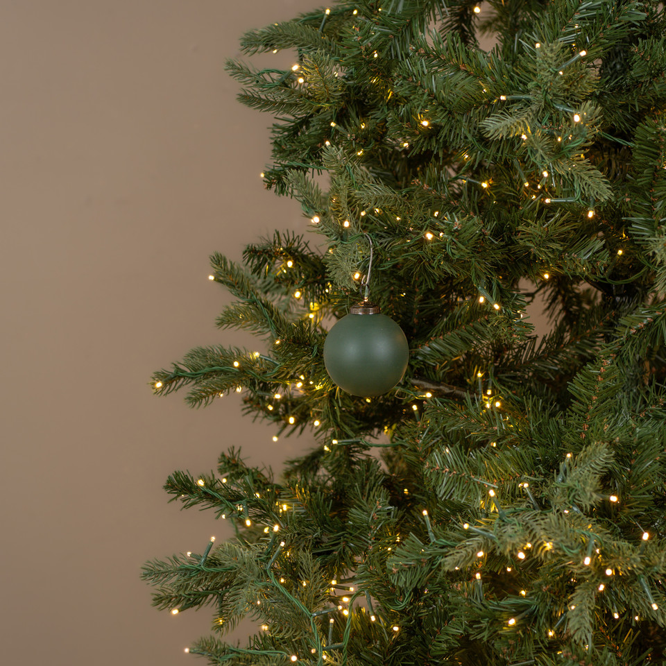 3" DARK GREEN KUGEL ORNAMENT