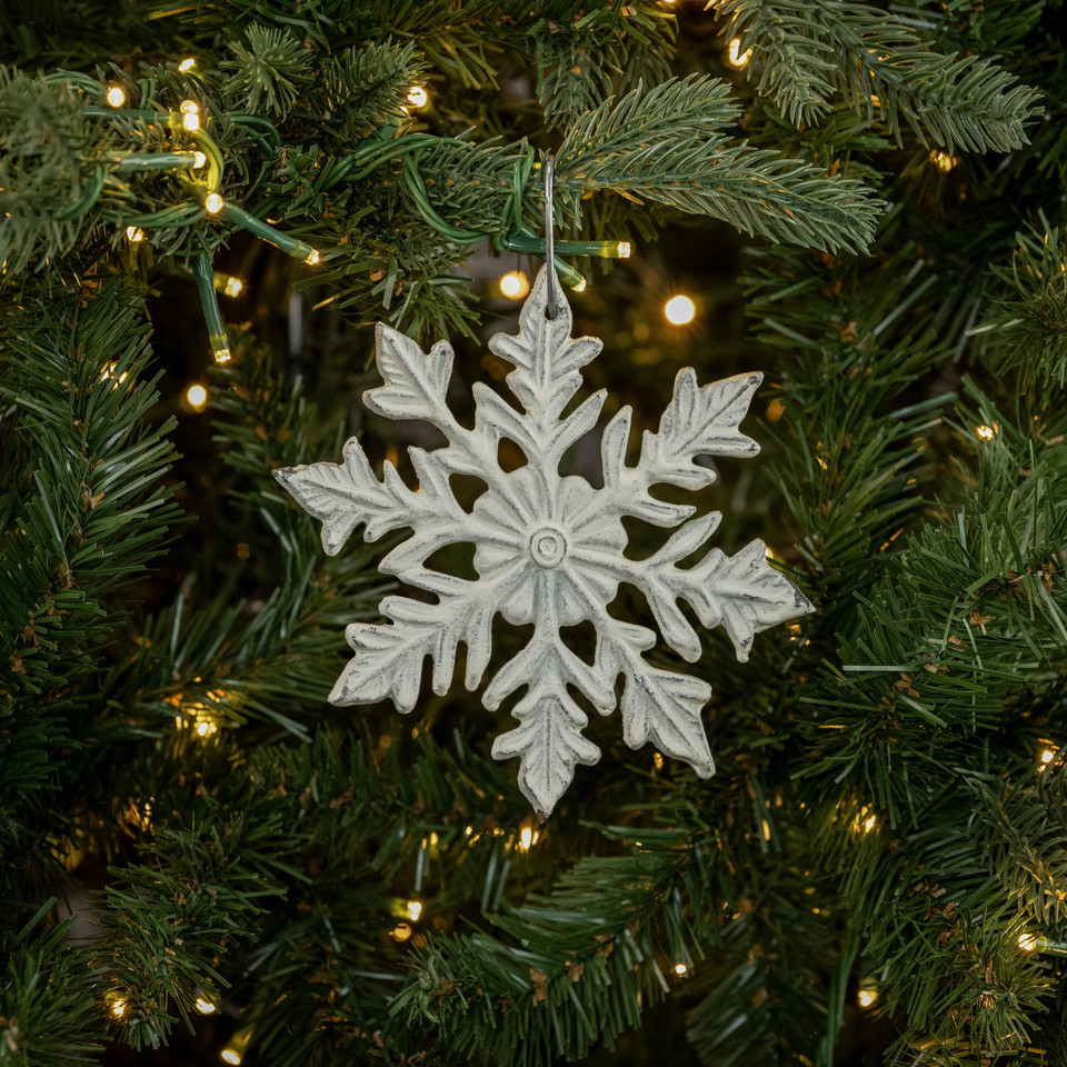 WHITE ANNABELLE SNOWFLAKE ORNAMENT