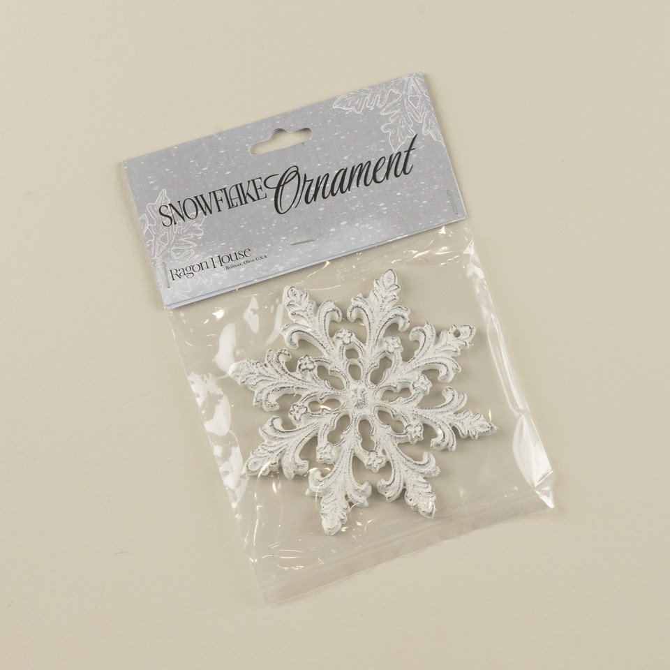 WHITE MIRABELLE SNOWFLAKE ORNAMENT