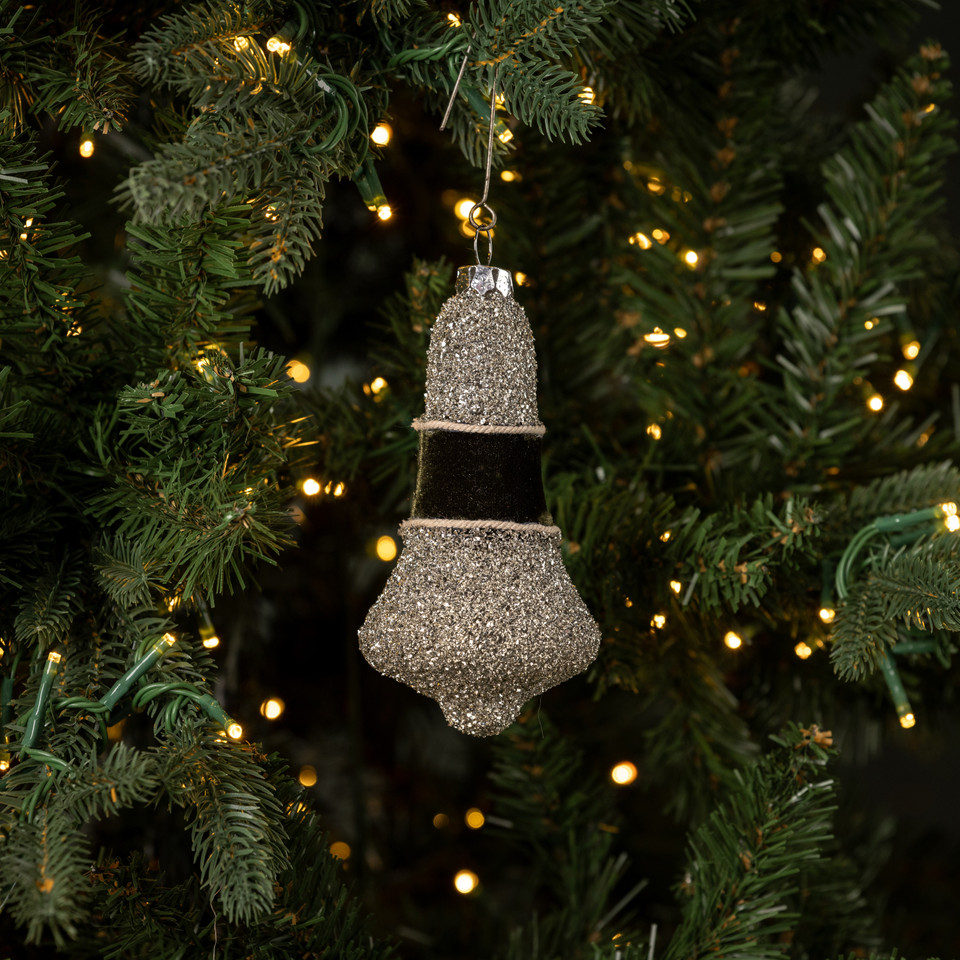 5" FOREST VELVET & GLITTER BELL
