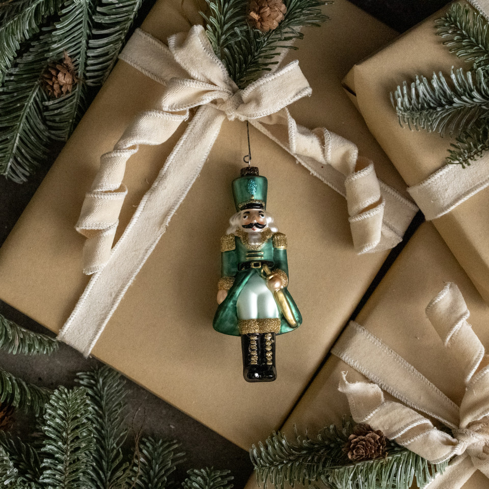 TEAL NUTCRACKER ORNAMENT