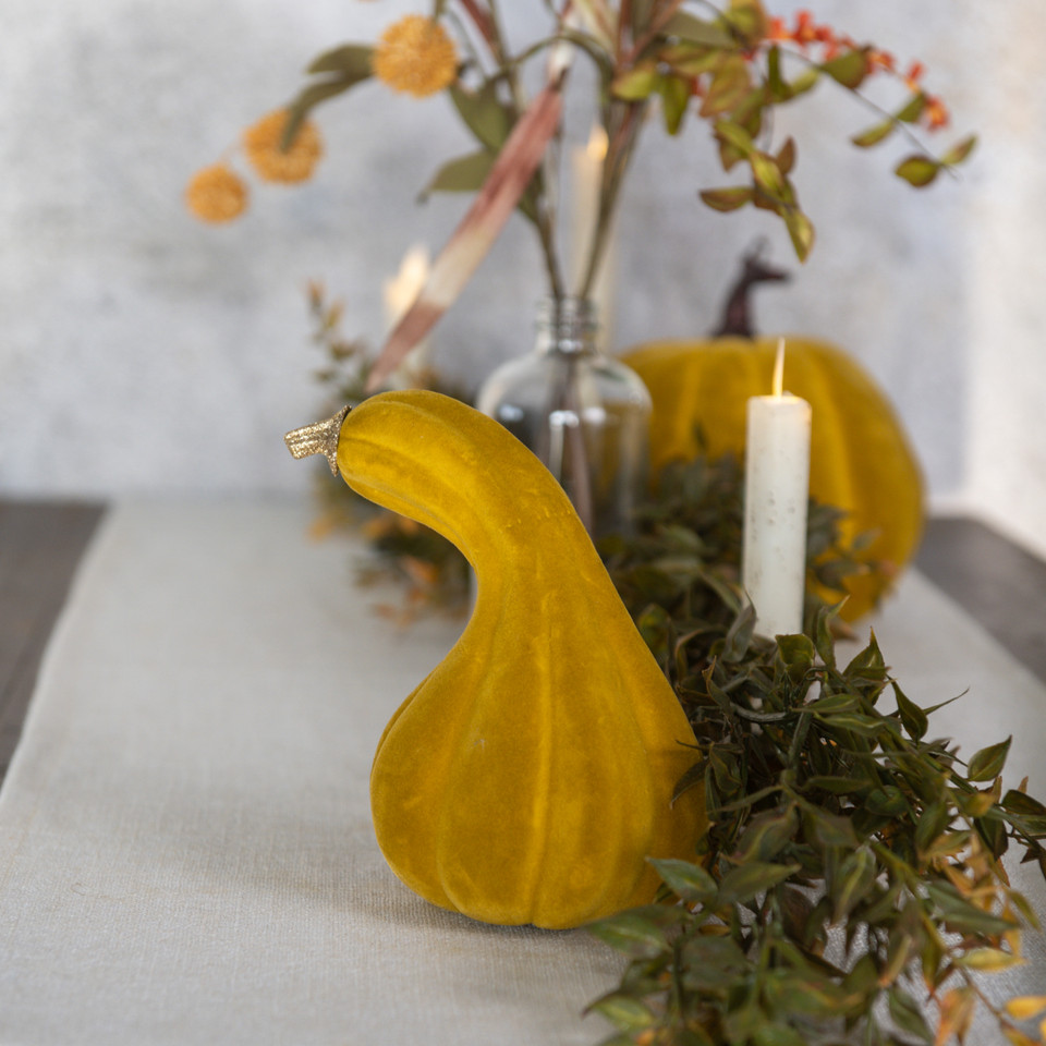 6.5" GOLD FLOCKED GOURD