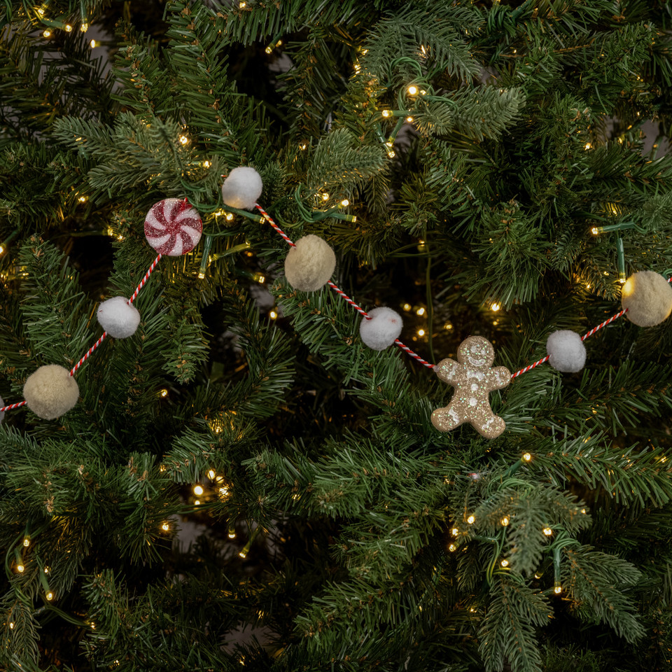 6' GINGERBREAD & PEPPERMINT GARLAND