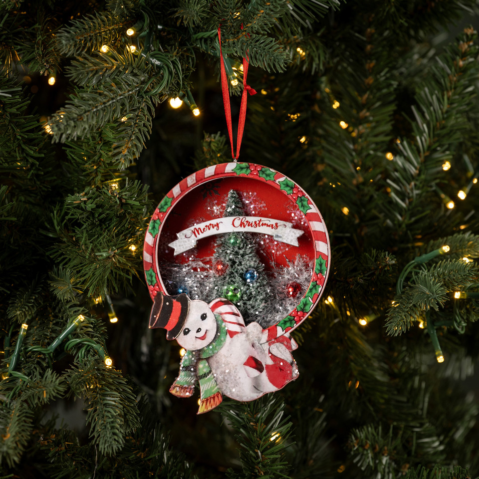 MERRY CHRISTMAS SNOWMAN ORNAMENT