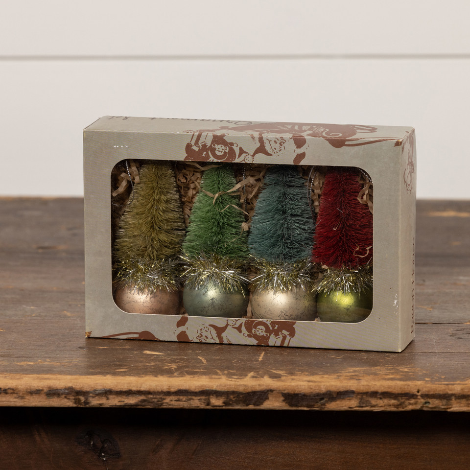 SET/ 4 MULTICOLOR TREE ORNAMENTS