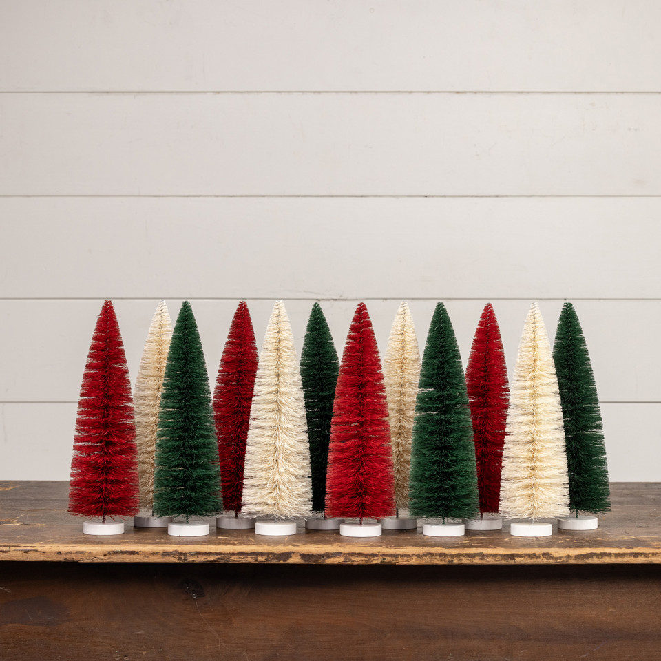 SET/ 12 - 11" HOLIDAY BOTTLEBRUSH TREES