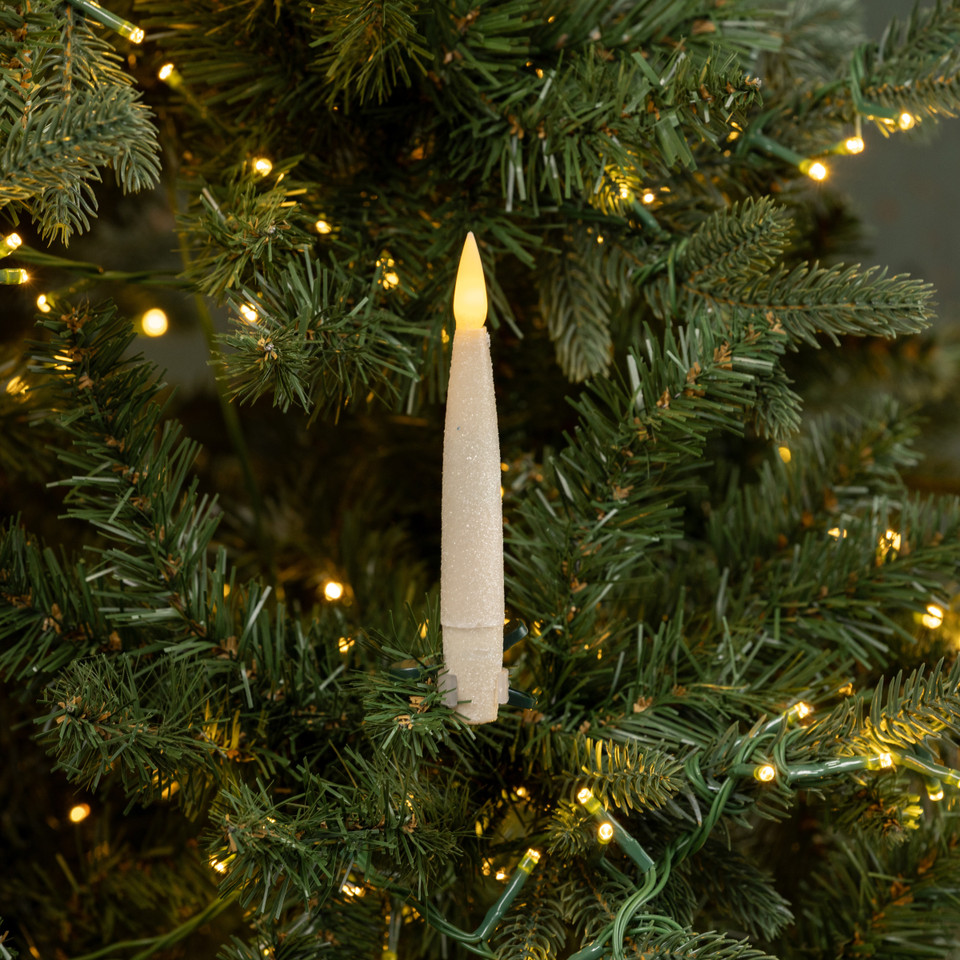 SET/ 6 CREAM SHIMMER CLIP ON LED CANDLES