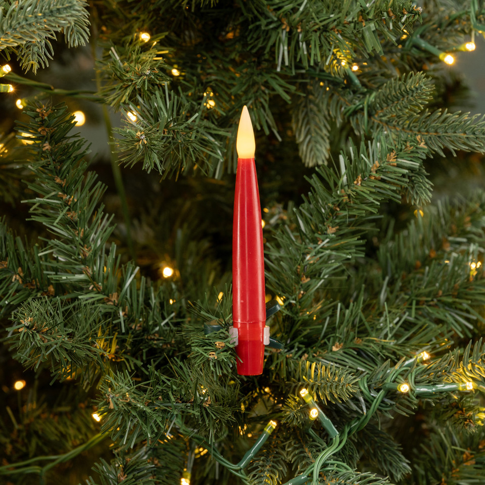 SET/ 6 RED CLIP ON LED CANDLES