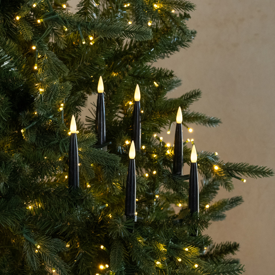 SET/ 6 BLACK CLIP ON LED CANDLES