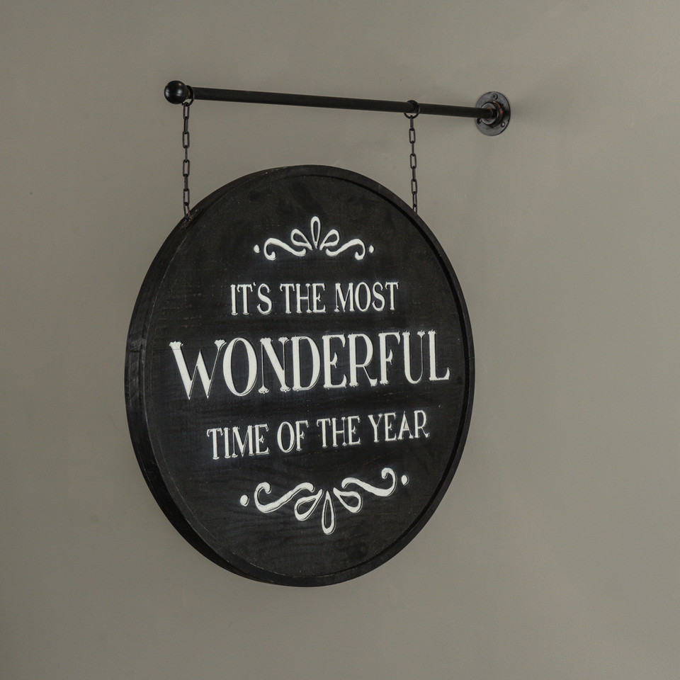 WONDERFUL TIME OF THE YEAR WOODEN HANGING SIGN