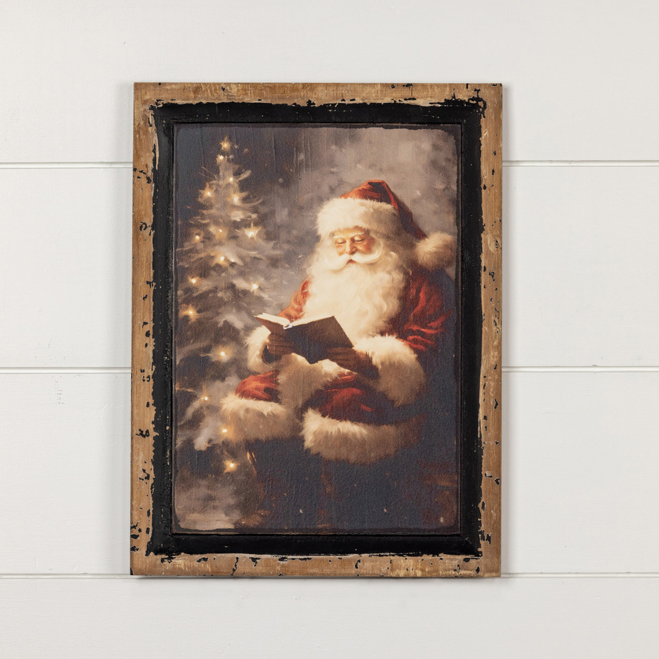 16" x 12" READING SANTA PRINT