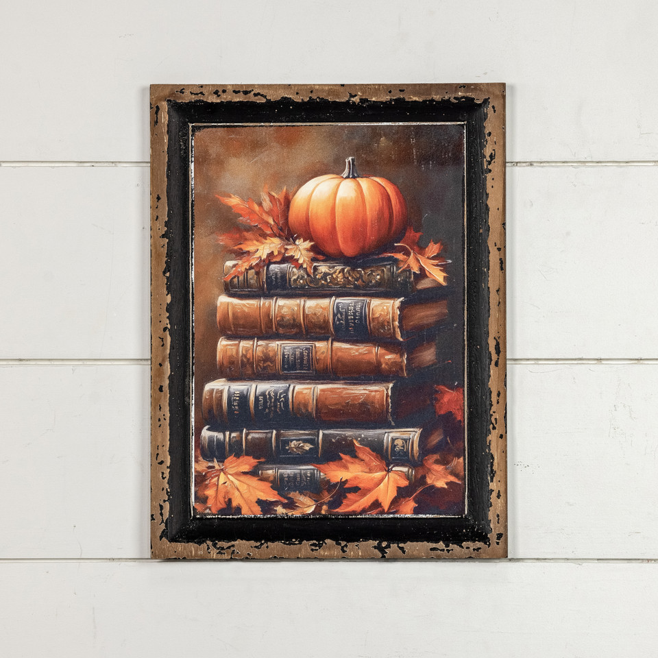 16" x 12" PUMPKIN BOOKSTACK PRINT