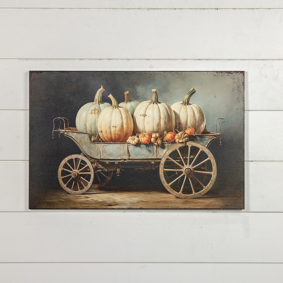 28" x 18" PUMPKIN WAGON PRINT