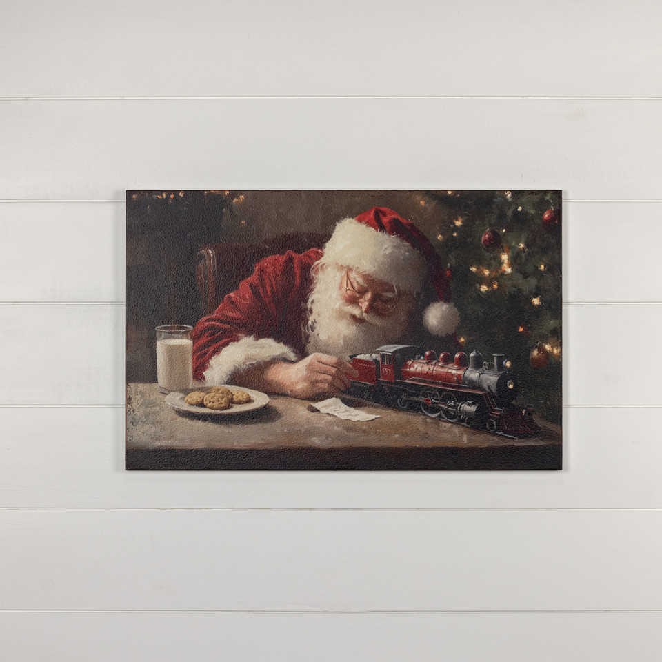 28" x 18" SANTA W/ TRAIN PRINT