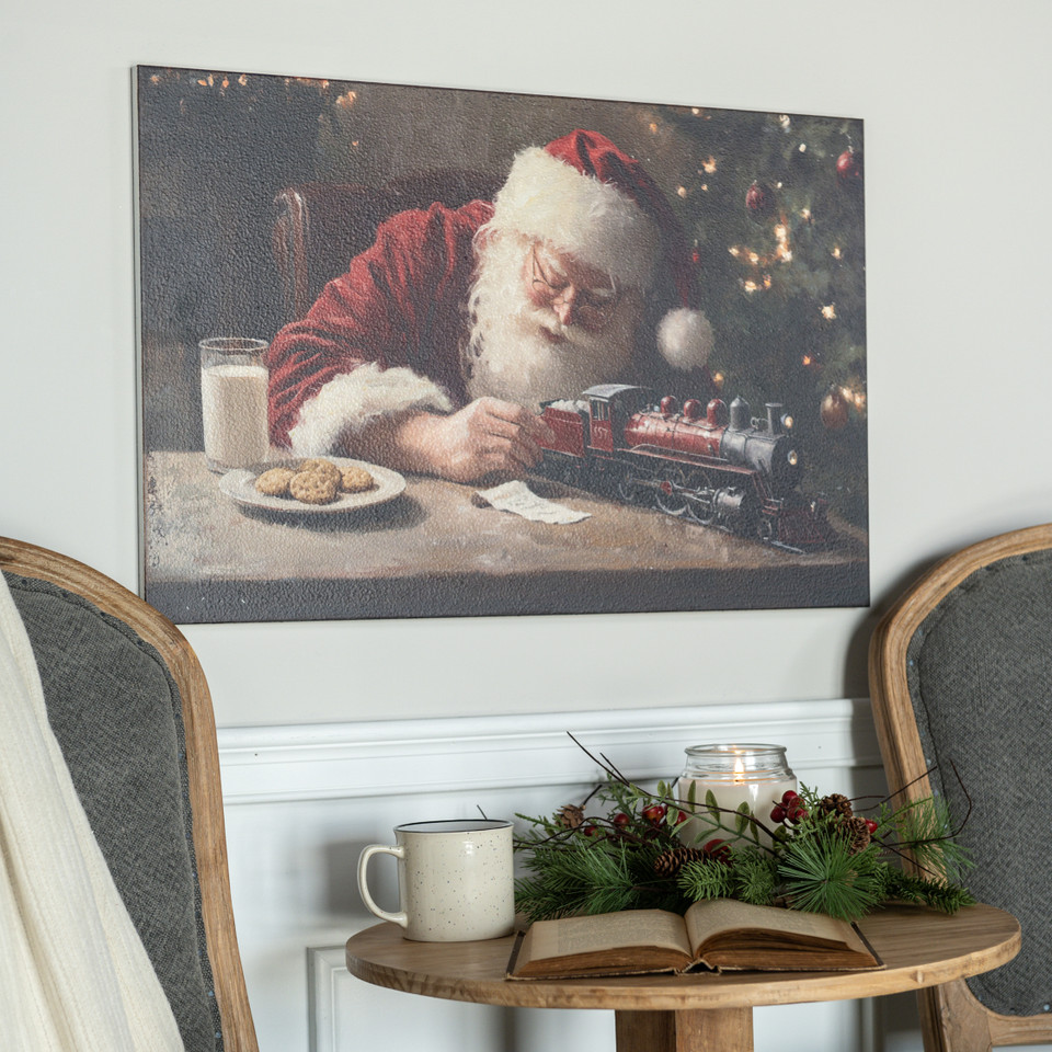 28" x 18" SANTA W/ TRAIN PRINT