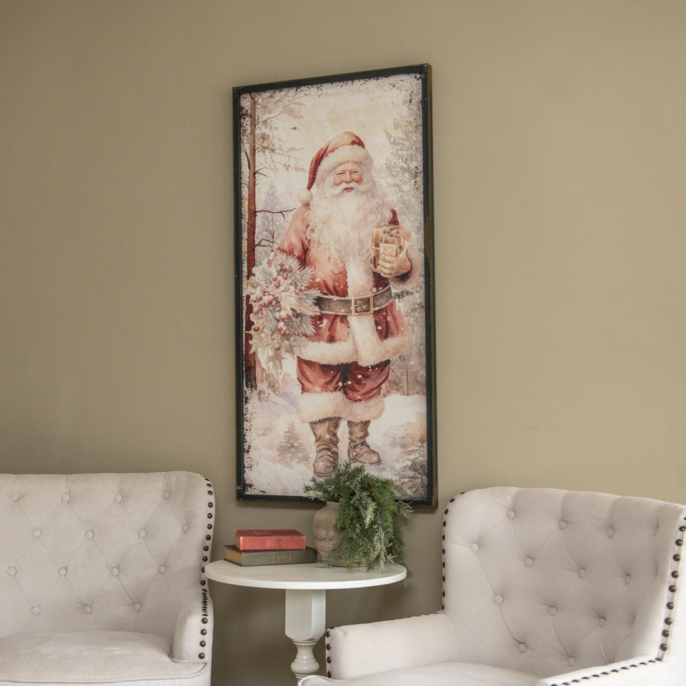 48" SANTA W/ WREATH PRINT