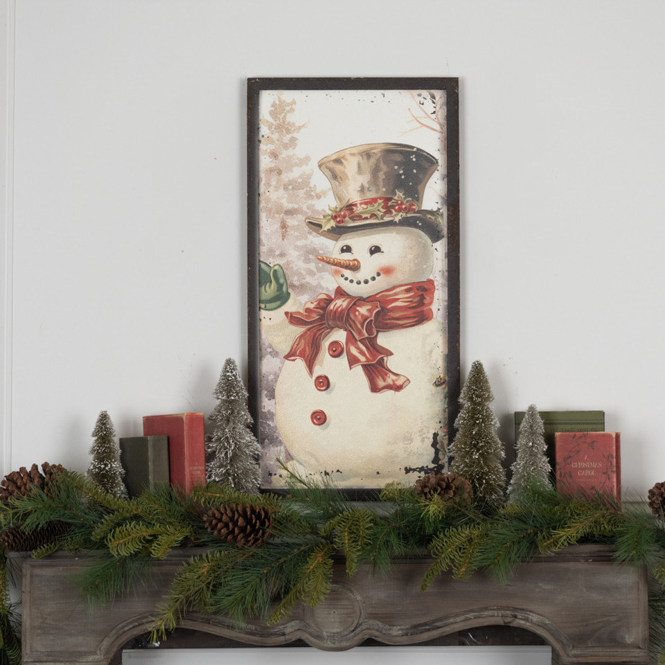 28" SNOWMAN W/ RED BOW PRINT
