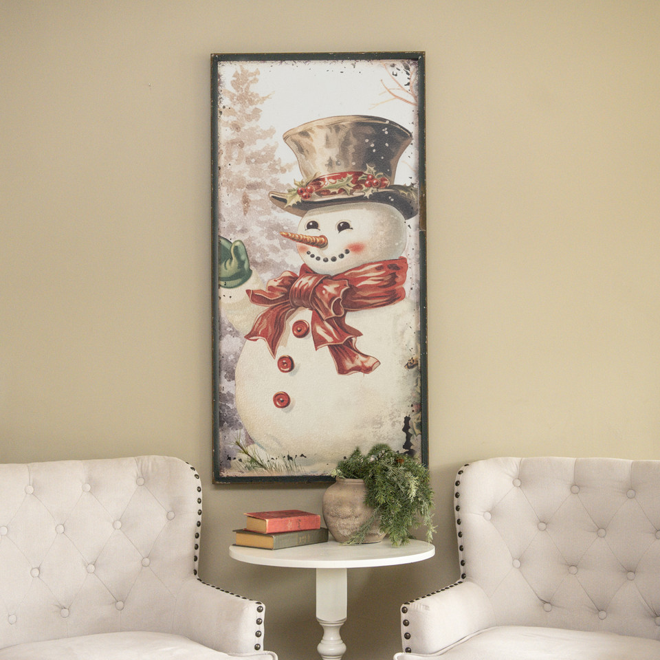 48" SNOWMAN W/ RED BOW PRINT
