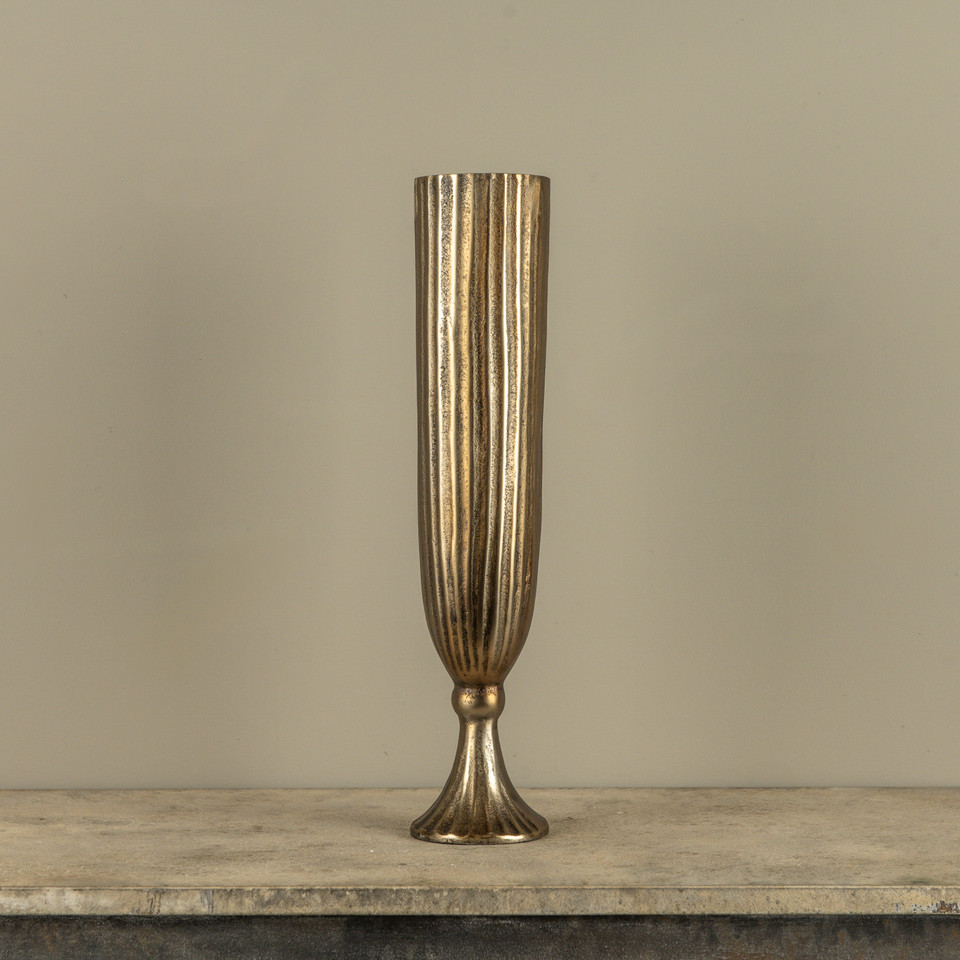 20.75" GOLD RIBBED VASE