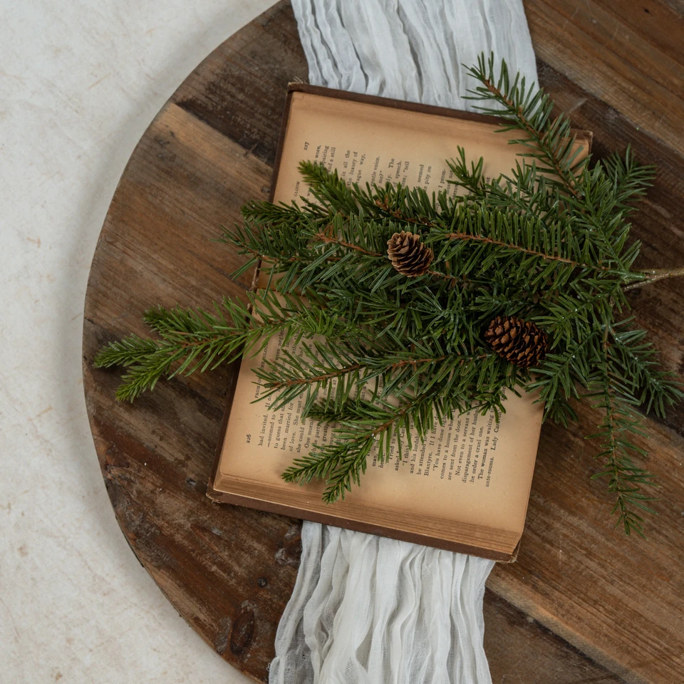 19" DOUGLAS FIR SPRAY W/ PINECONES