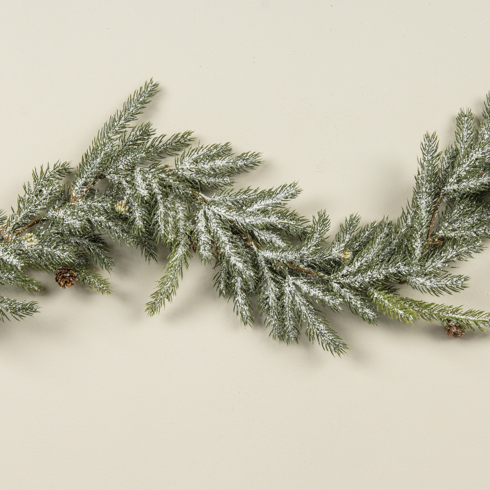 6' WHITE SPRUCE W/ MINI PINECONES GARLAND