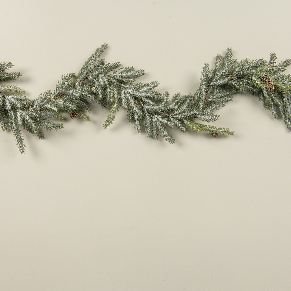 6' WHITE SPRUCE W/ MINI PINECONES GARLAND