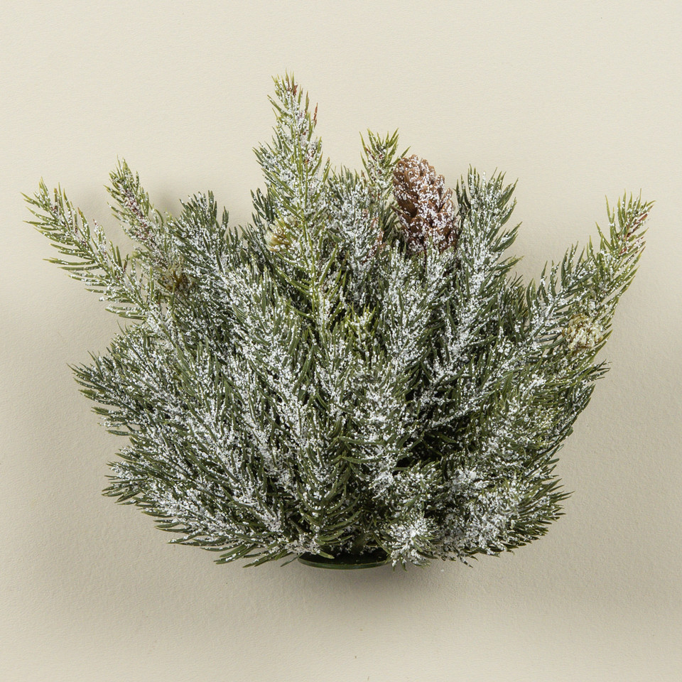 7.5" WHITE SPRUCE BALL W/ MINI PINECONES