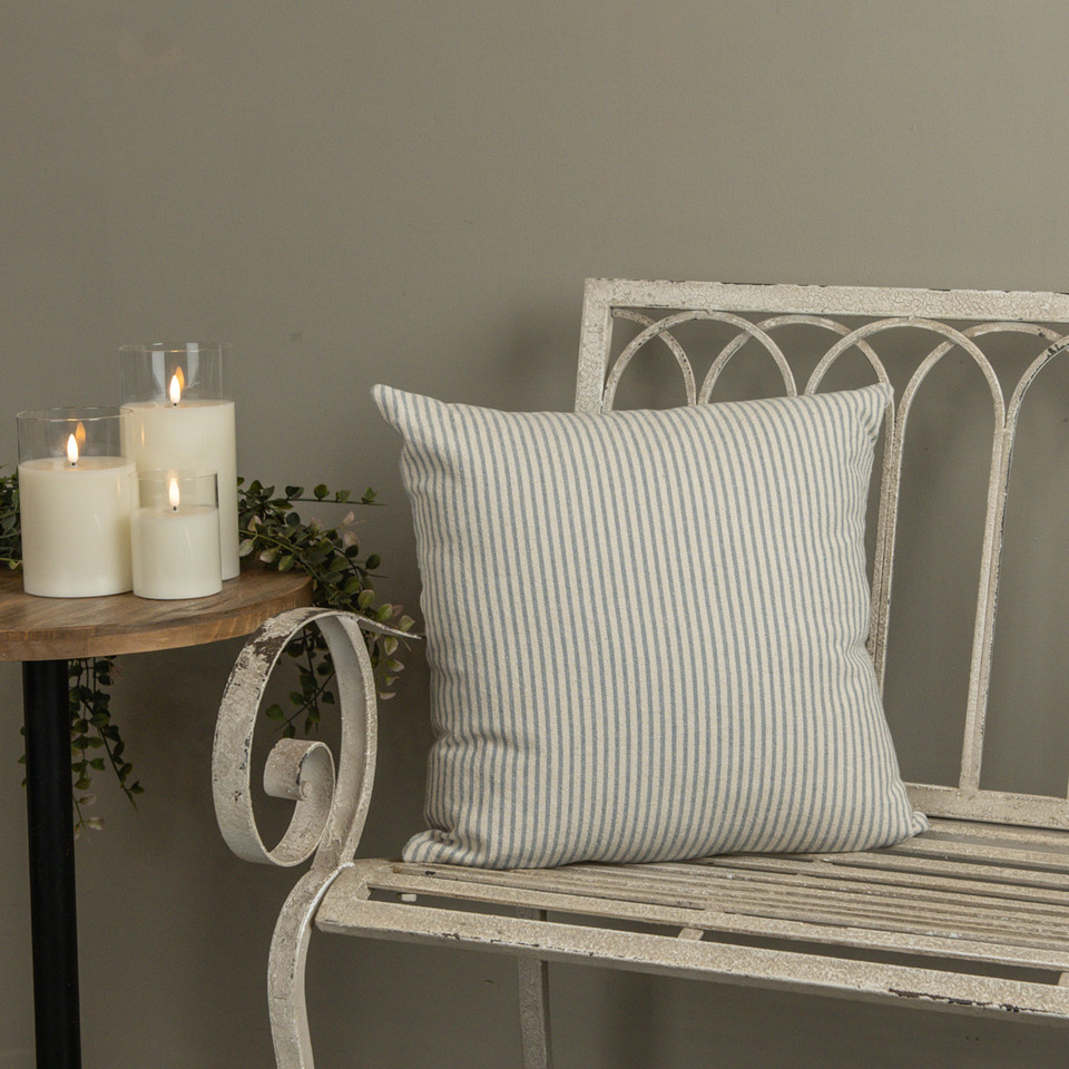 18" DUSTY BLUE STRIPE PILLOW