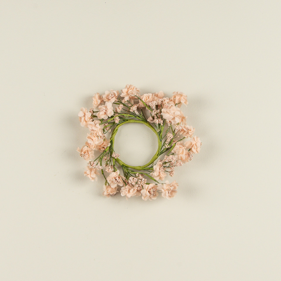 8" PEACH PAPER DAISY CANDLE RING