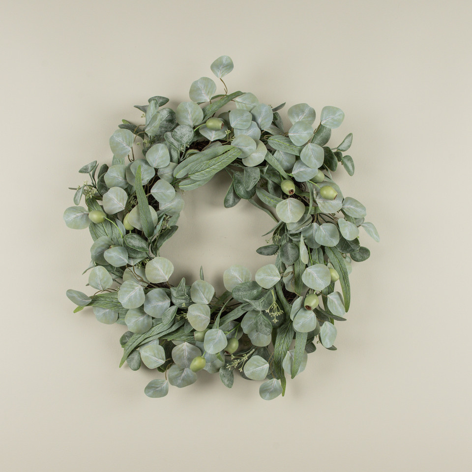 24" MIXED EUCALYPTUS POD WREATH