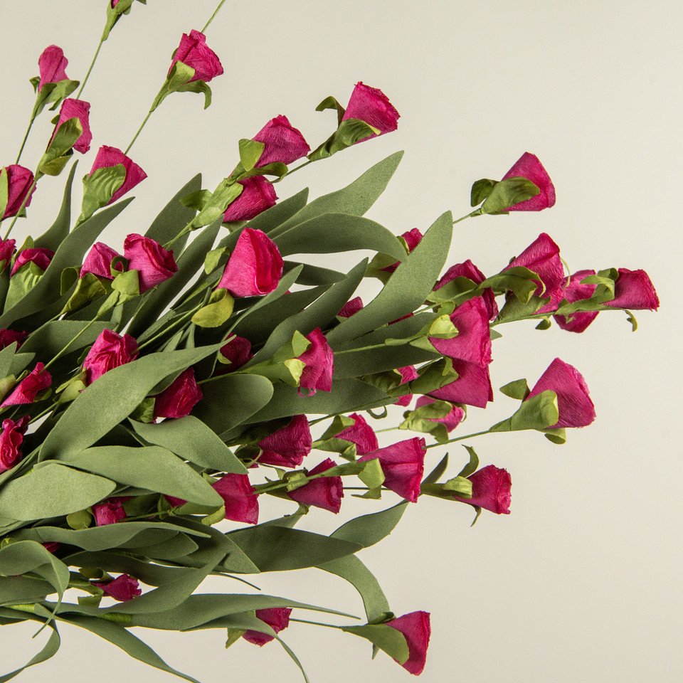 22.5" DARK PINK PAPER WILDFLOWER BUSH