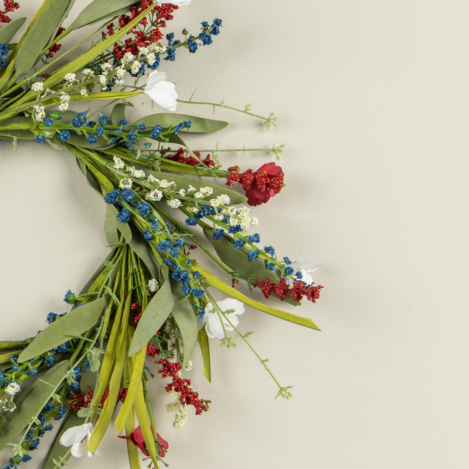 16" RED, WHITE & BLUE CANDLE RING