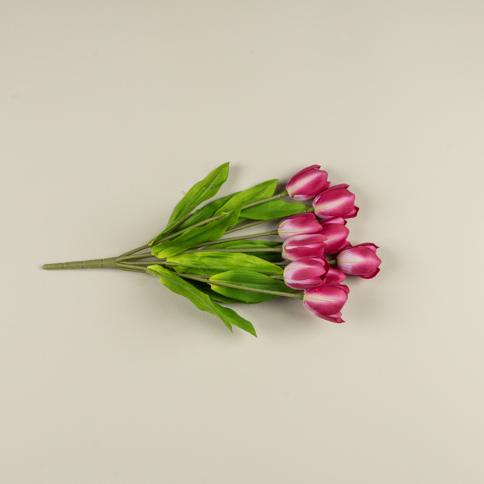 18.5" DARK PINK TULIP BUSH