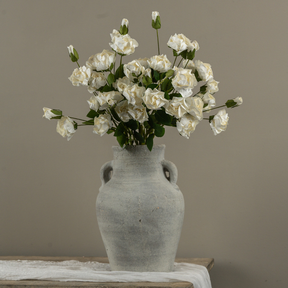 25" WHITE PAPER ROSE SPRAY