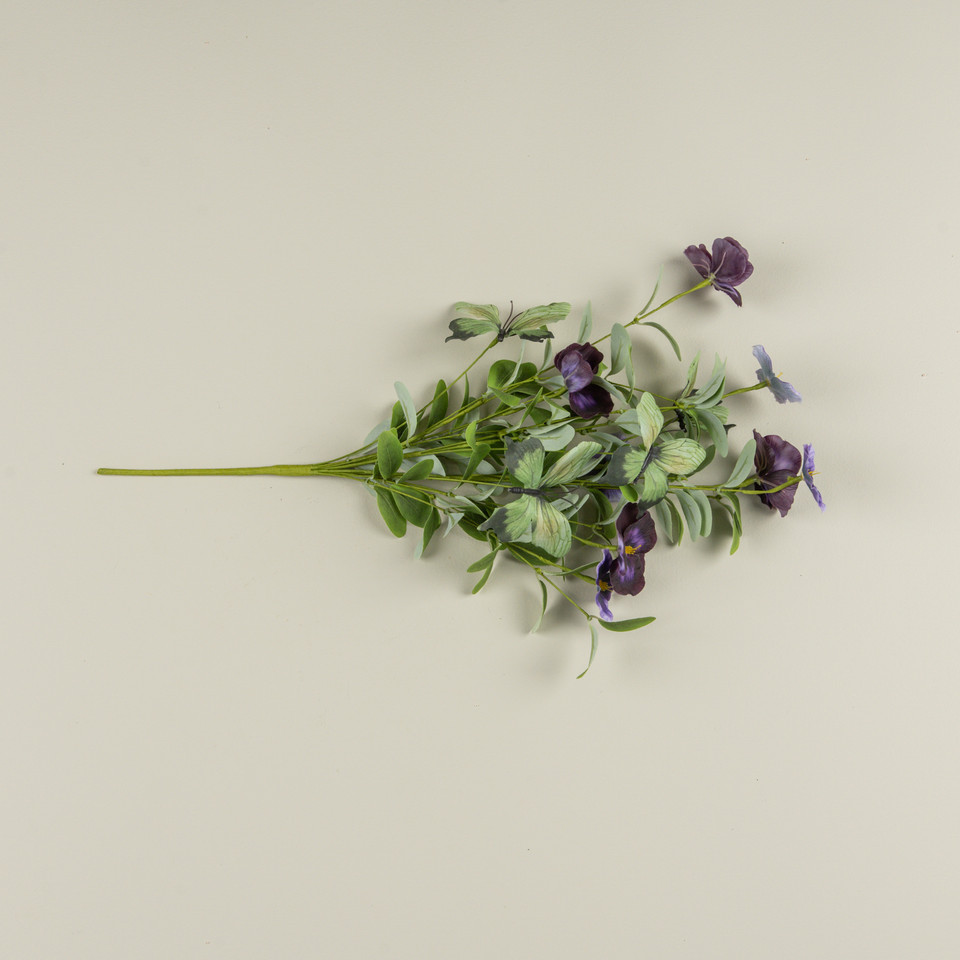 21" PURPLE PANSY PICK W/ BUTTERFLIES