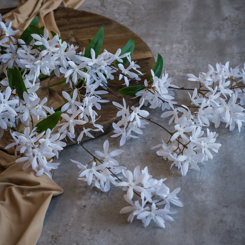 34" WHITE SANDPAPER VINE HANGING BUSH