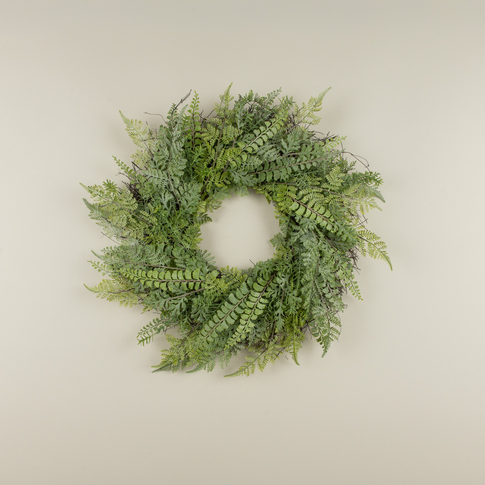 26" SOFT TOUCH MIXED FERN WREATH