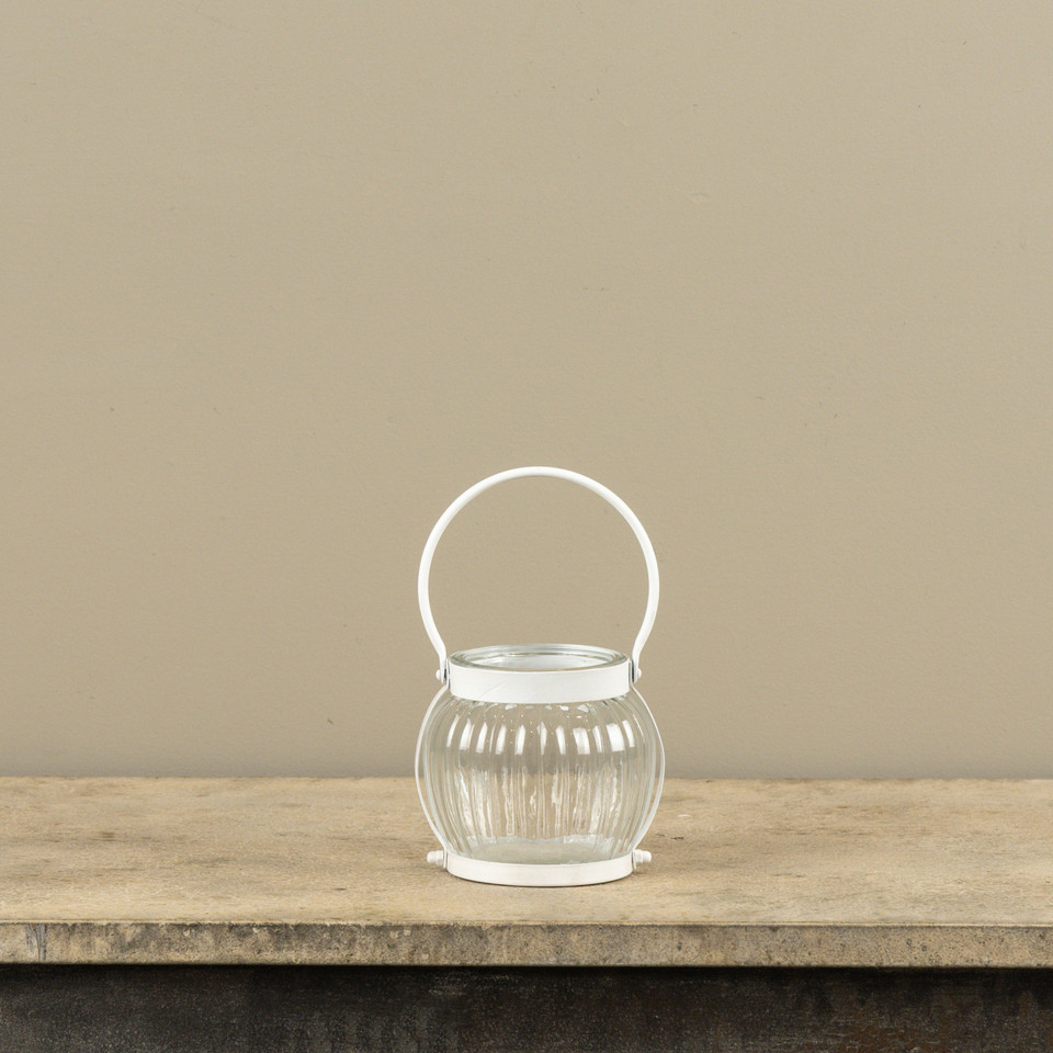 7.5" WHITE CLAYTON GLASS HOLDER