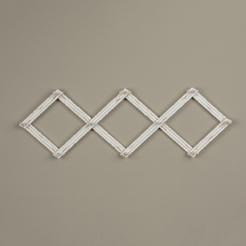 AGED WHITE ACCORDION WALL HOOKS