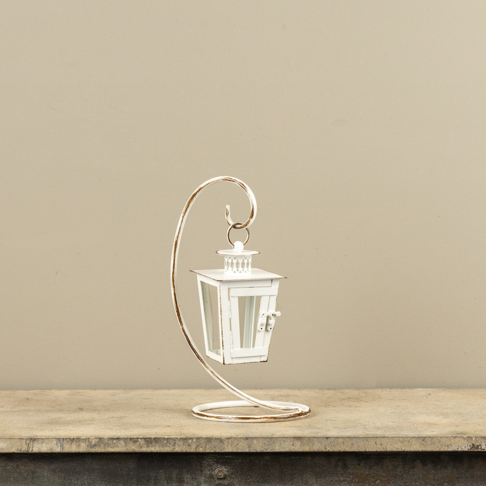 13" WHITE LANTERN W/ STAND