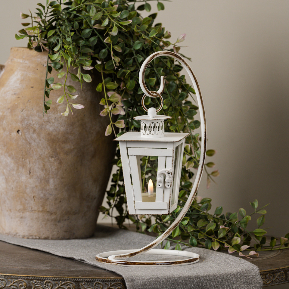 13" WHITE LANTERN W/ STAND