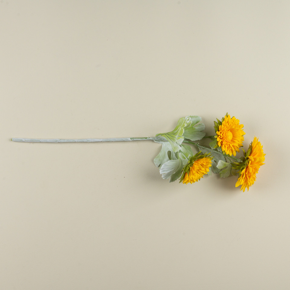 25.5" YELLOW GARDEN MUM STEM