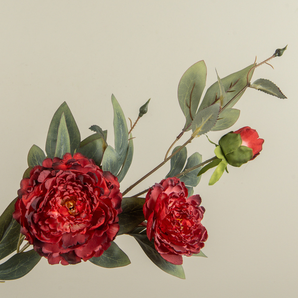 34.5" RED PEONY SPRAY