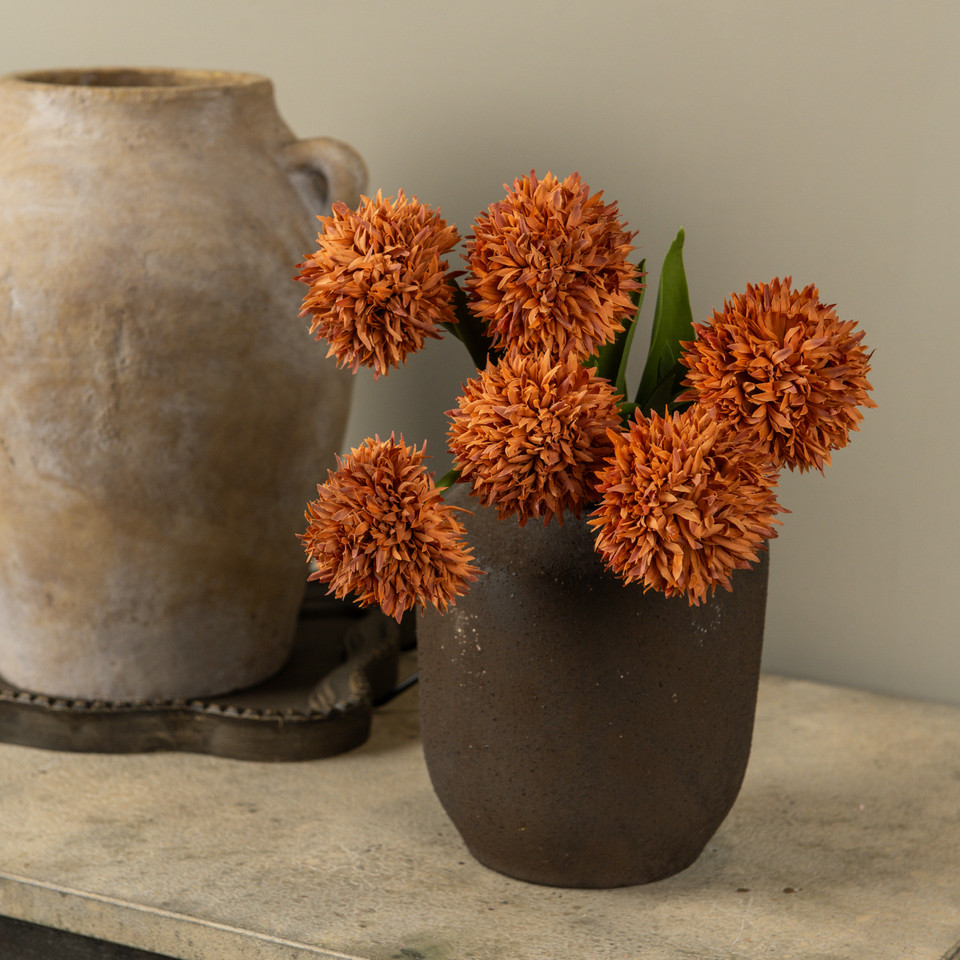 16.5" BURNT ORANGE MUM BUNDLE
