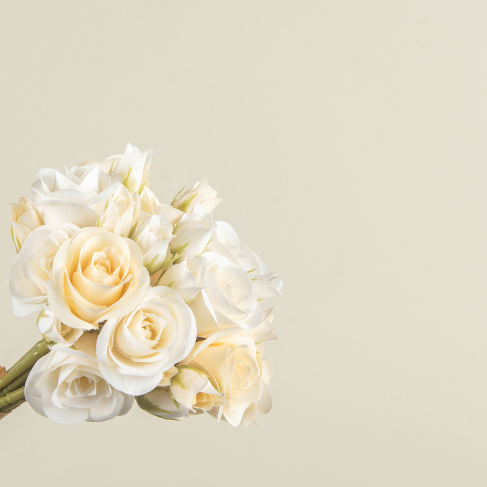 12" CREAM MINI ROSE BUNDLE