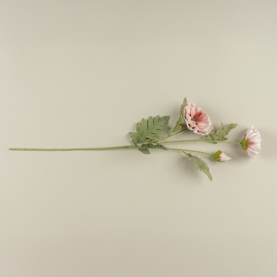 27" LIGHT PINK POPPY SPRAY