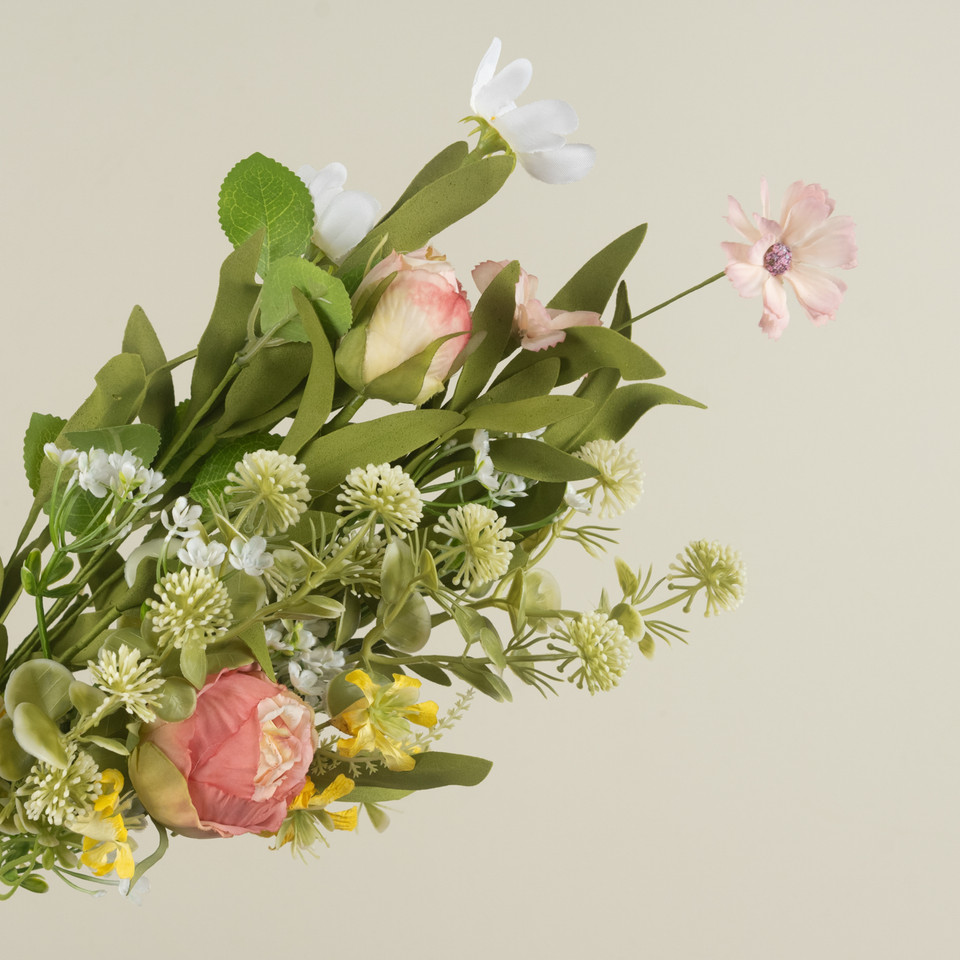 20" PINK, WHITE & YELLOW SPRING SPRAY