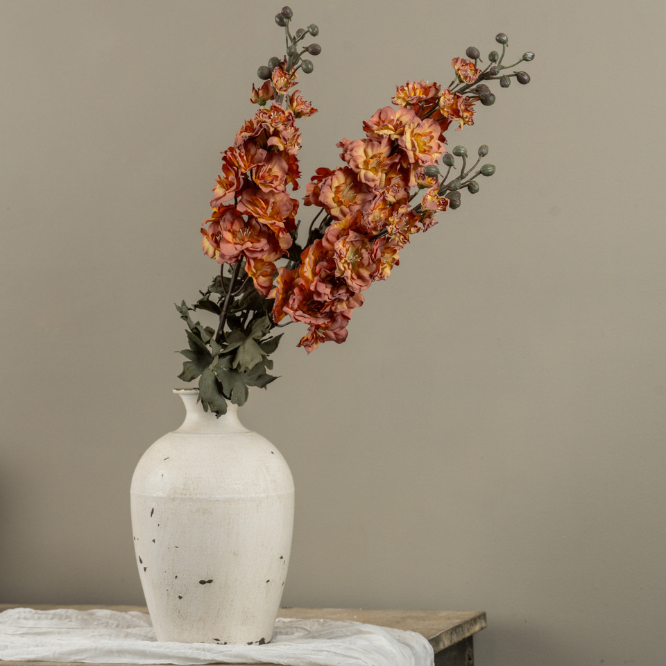 31.5" ORANGE & PINK DRIED LARKSPUR STEM