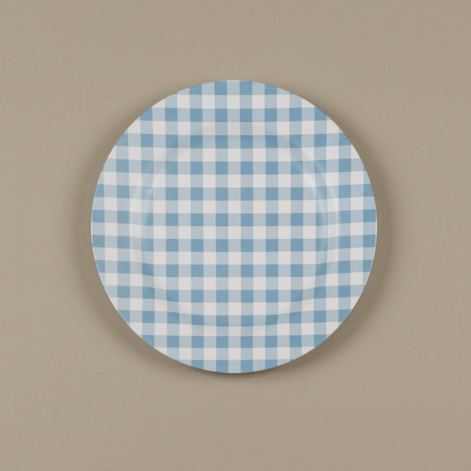 BLUE & WHITE GINGHAM CHARGER